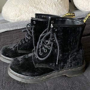 Dr. Marten velvet boots